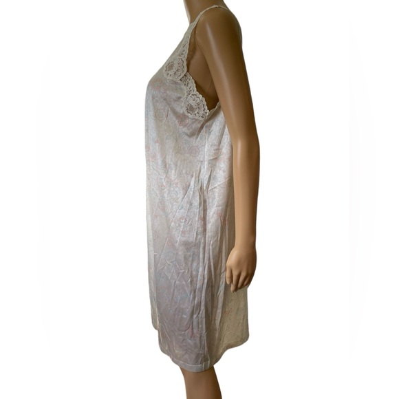 Vanity Fair Vintage 60s Boho Pastel Floral Two Piece Lingerie Slip Peignoir Set - Picture 5 of 16